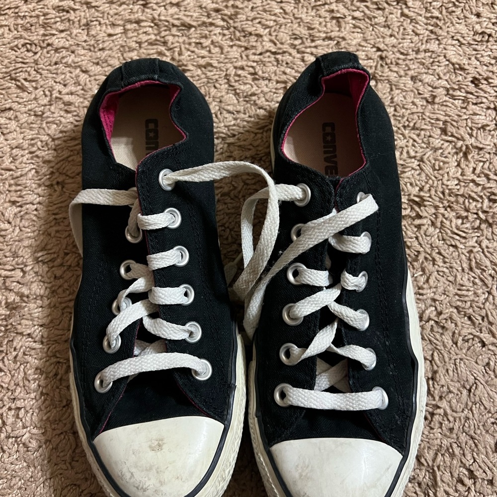 Converse Black Canvas Sneakers with White Accents